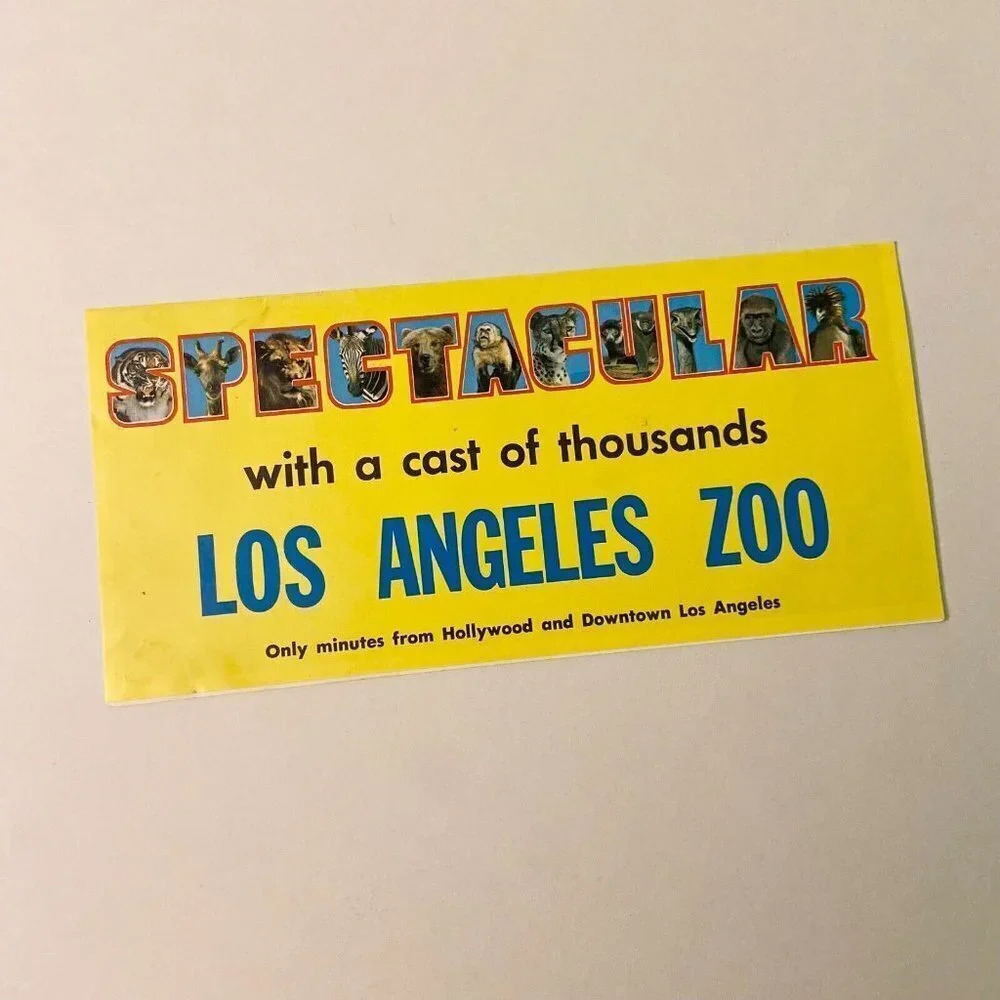 Vintage Los Angeles Zoo Travel Guide Brochure California